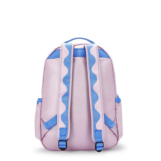 Seoul Large Metallic 15" Laptop Backpack, WavePop Met Lilac, large