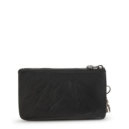 Creativity Large Lacquard Pouch, Jet Black Glam, large