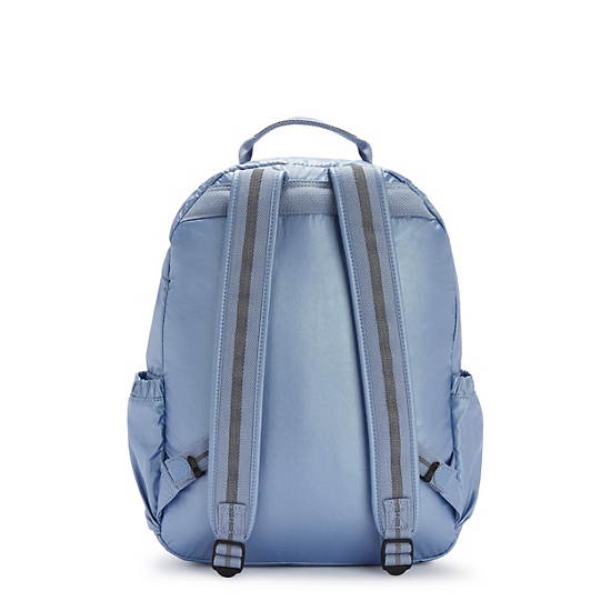 Seoul Large Metallic 15" Laptop Backpack, Bubble Blue Metallic, large