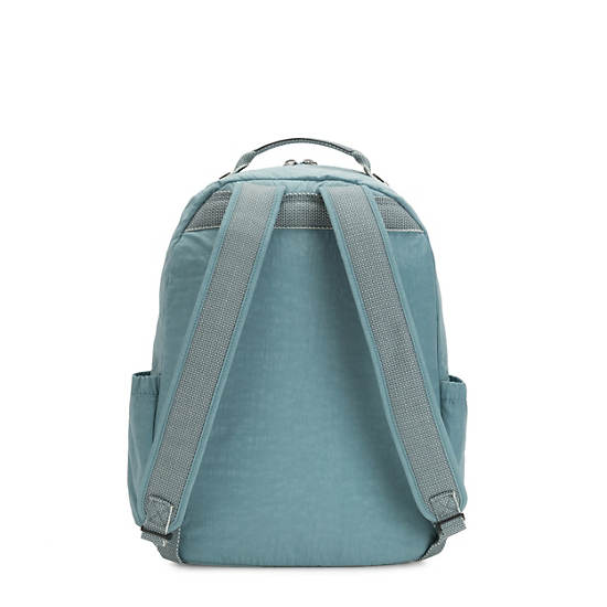 Seoul Extra Large 17" Laptop Backpack, Peacock Teal Stripe, large