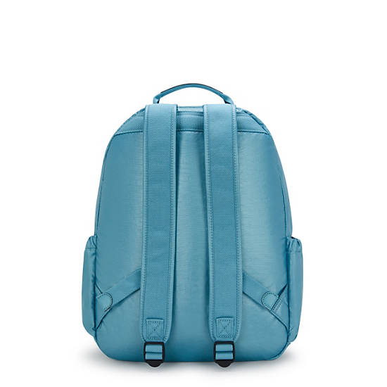 Seoul Large Metallic 15" Laptop Backpack, Aqua Tides Metallic, large