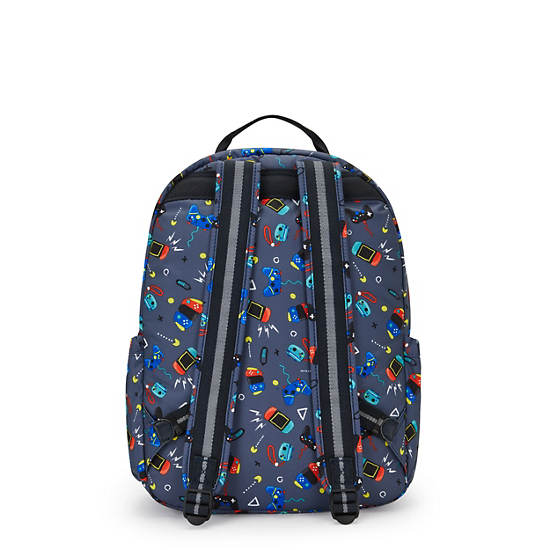 Seoul Large Printed 15" Laptop Backpack, Gaming Grey, large Seoul Large Printed 15" Laptop Backpack, Gaming Grey, large