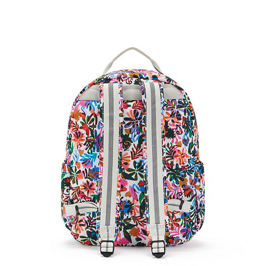 Seoul Large Printed 15" Laptop Backpack, Berry Floral, large
