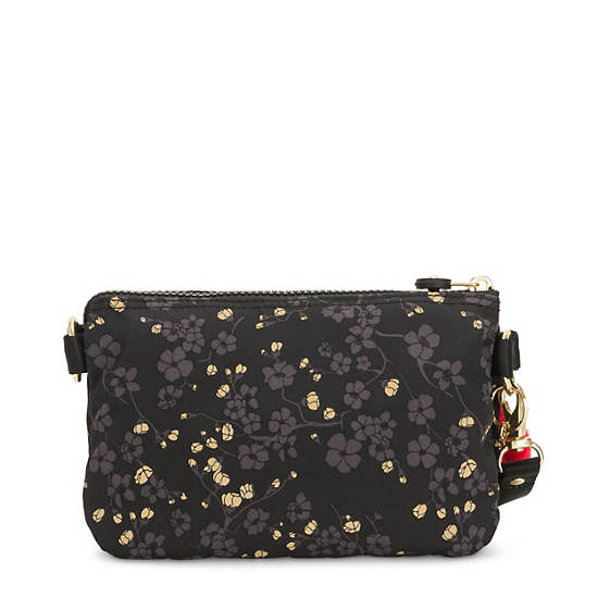Creativity Extra Large Printed Wristlet, Grey Gold Floral, large