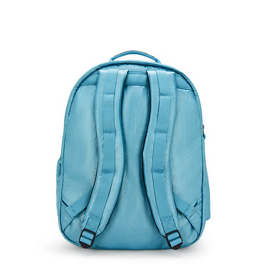 Seoul Extra Large Metallic 17" Laptop Backpack, Aqua Tides Metallic, large