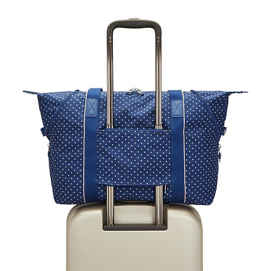 Art Medium Printed Tote Bag, Soft Dot Blue, large