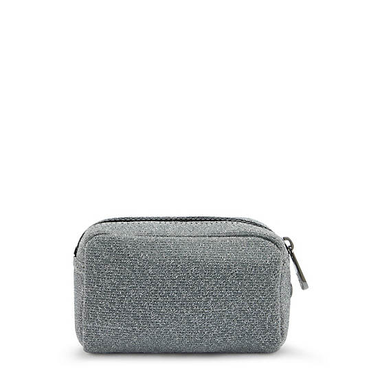 Gleam Small Sparkly Pouch, Going Out Silv, large