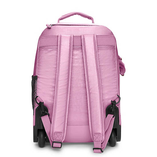 Sanaa Large Metallic Rolling Backpack, Prom Pink Metallic, large