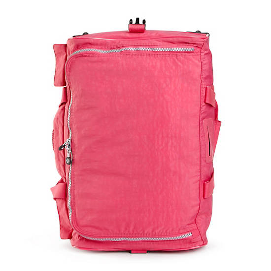 Discover Small Carry-On Rolling Luggage Duffle, True Pink, large