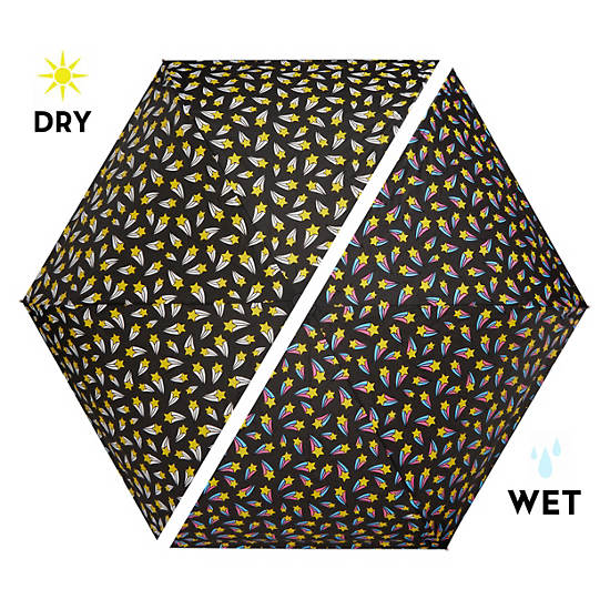 Auto Open Printed Umbrella, Duo Grey Black, large