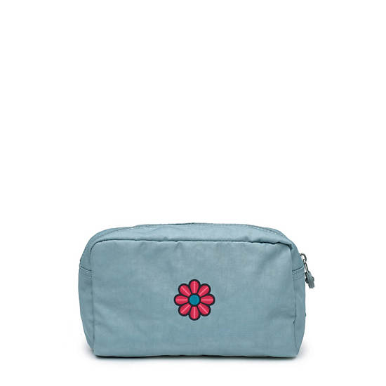 Gleam Pouch, Peacock Teal Stripe, large
