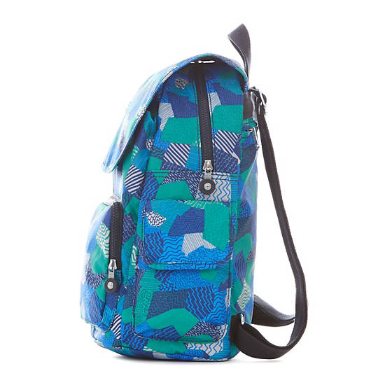 Ravier Medium Printed Backpack, Urban Teal, large