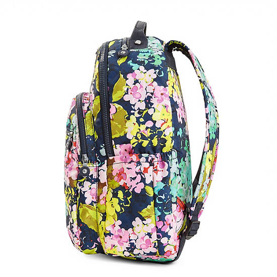 Seoul Large Printed Laptop Backpack, Poppy Floral, large