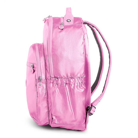 Seoul Go Large Metallic 15" Laptop Backpack, Prom Pink Metallic, large