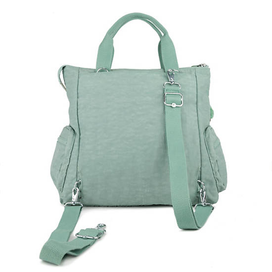 Alvy 2-in-1 Convertible Tote Bag Backpack, Fern Green Block, large