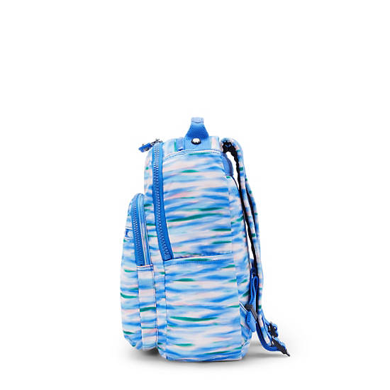 Seoul Small Printed Tablet Backpack, Diluted Blue, large