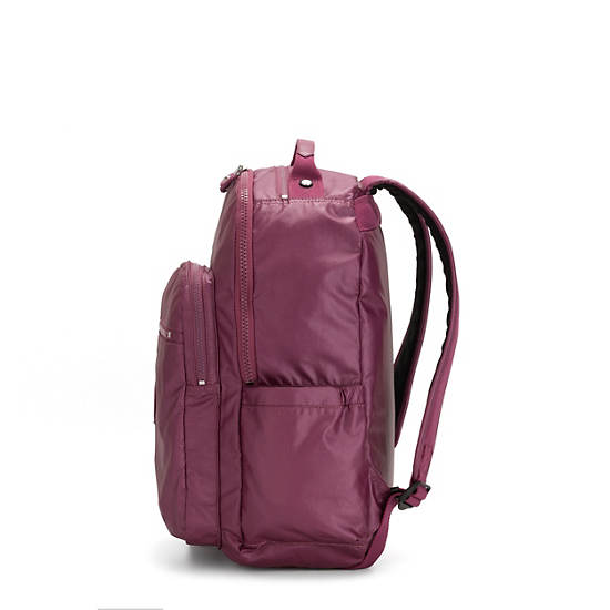 Seoul Large Metallic 15" Laptop Backpack, Fig Purple Metallic, large