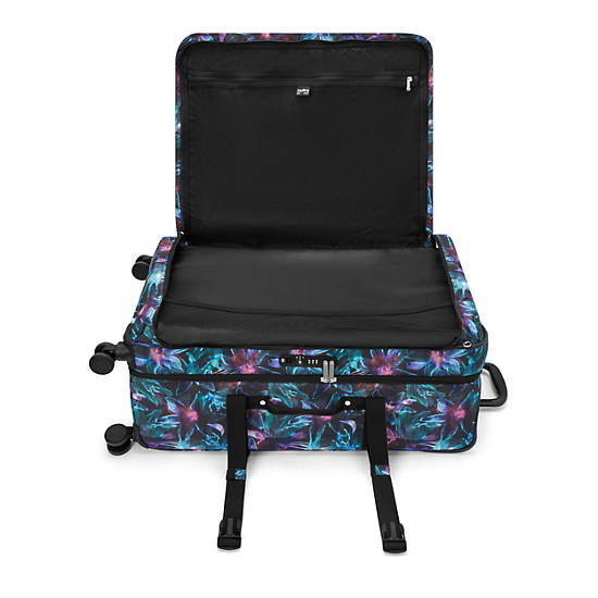 Spontaneous Large Printed Rolling Luggage, Spectral Orchid, large