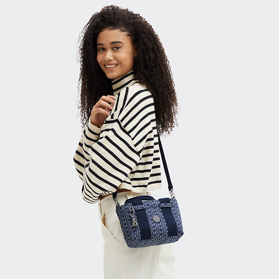 Ritta Mini Printed Denim Shoulder Bag, Signature Denim, large