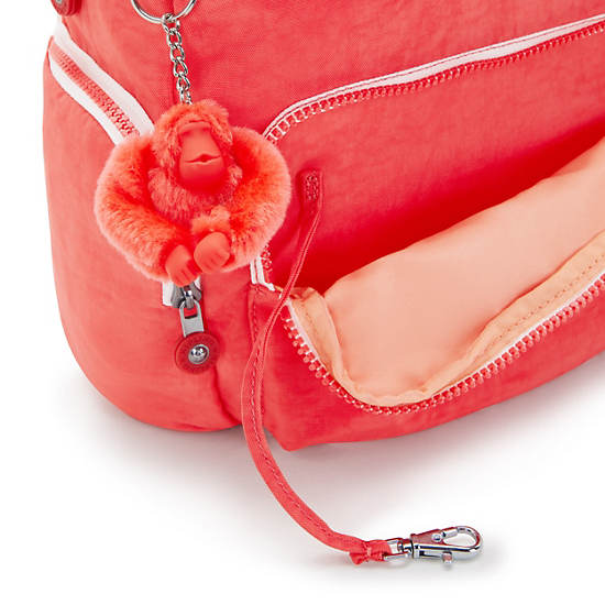 City Zip Small Backpack, Almost Coral, large