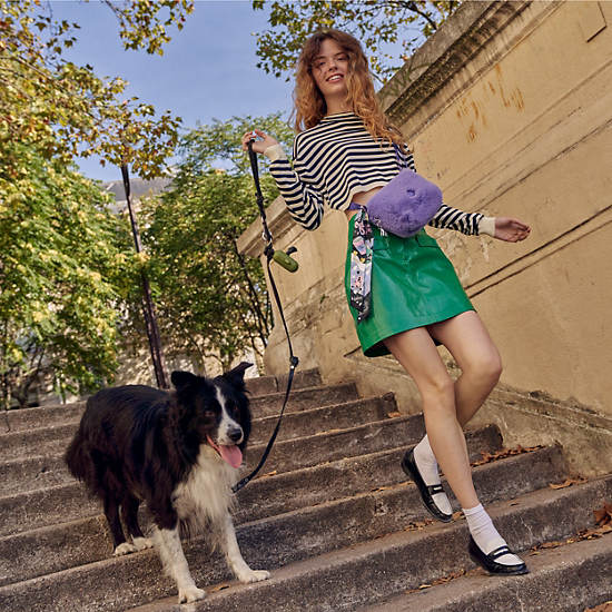 Emily in Paris Aminda Furry Crossbody Bag, Furry Lilac, large