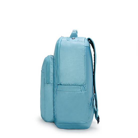 Seoul Large Metallic 15" Laptop Backpack, Aqua Tides Metallic, large