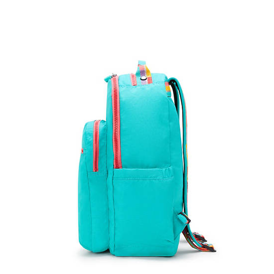 Seoul Large 15" Laptop Backpack, Peacock Teal Stripe, large