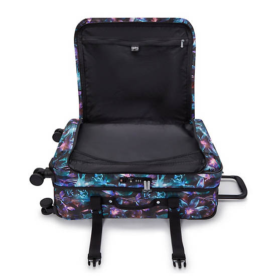 Spontaneous Medium Printed Rolling Luggage, Spectral Orchid, large