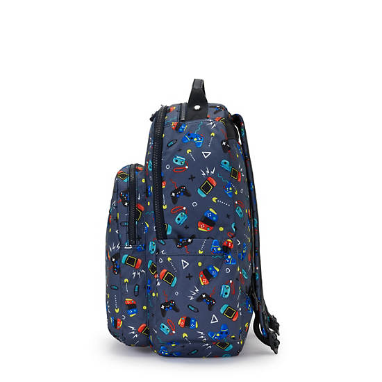 Seoul Large Printed 15" Laptop Backpack, Gaming Grey, large Seoul Large Printed 15" Laptop Backpack, Gaming Grey, large