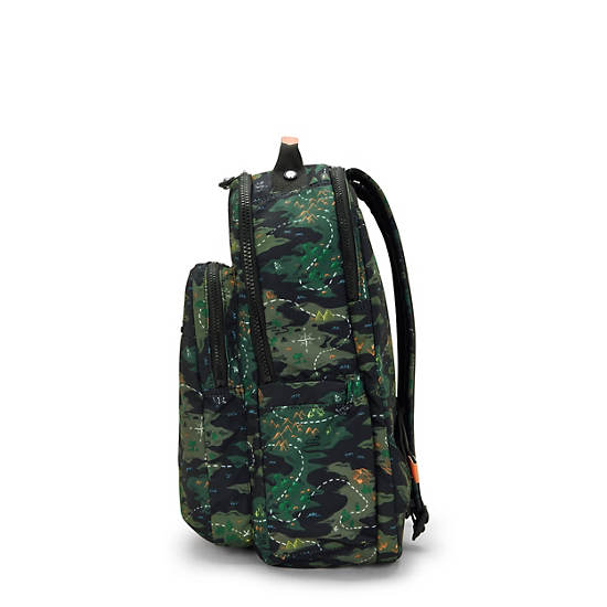 Seoul Lap Printed 15" Laptop Backpack, Faded Green, large