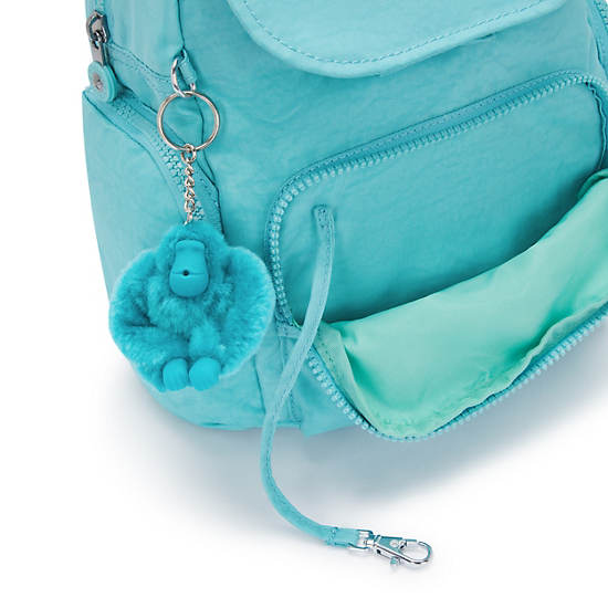 City Zip Mini Backpack, Deepest Aqua, large