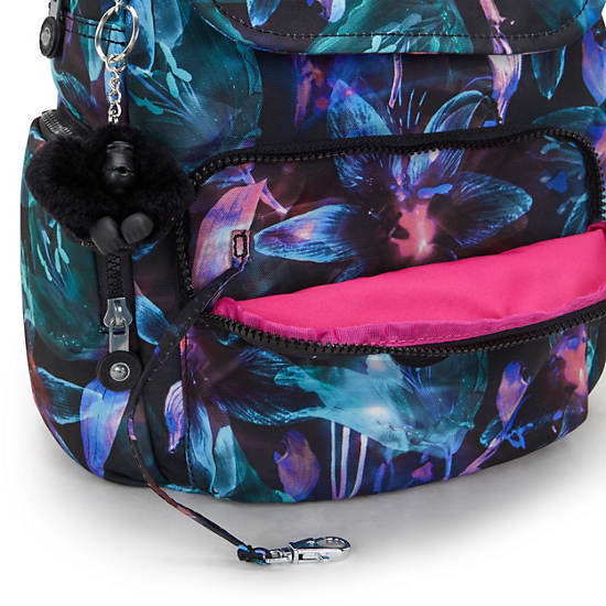 City Zip Small Printed Backpack, Spectral Orchid, large