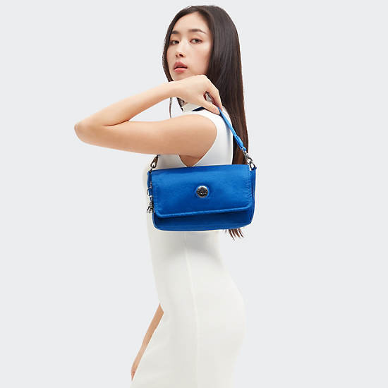 Aras Shoulder Bag, Satin Blue, large