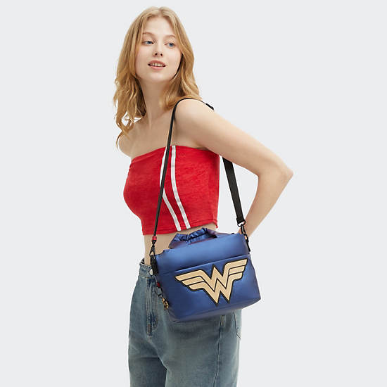 Wonder Woman Minta Pocket Shoulder Bag, Imperial Blue Block, large