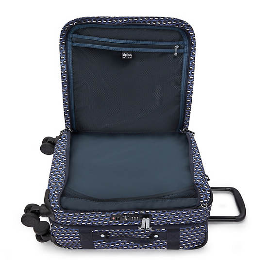 Spontaneous Small Printed Rolling Luggage, 3D K Blue, large