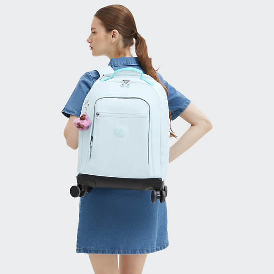 New Zea Metallic 15" Laptop Rolling Backpack, Blue Sky Metallic, large