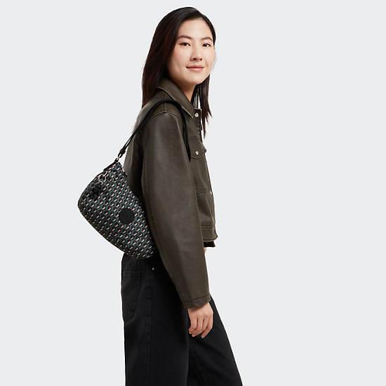 Ayda Printed Shoulder Bag, 3D K Print, large Ayda Printed Shoulder Bag, 3D K Print, large