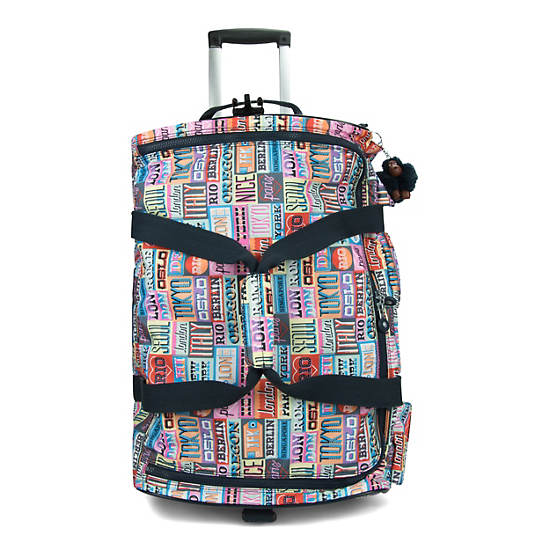 Discover Small Printed Wheeled Duffle Bag - Hello Weekend | Kipling