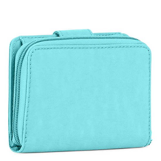 New Money Small Credit Card Wallet, Raw Blue Mix, large