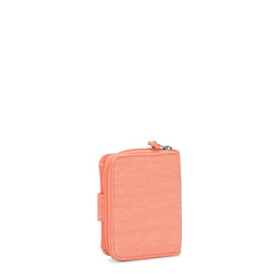 New Money Small Credit Card Wallet, Peachy Coral, large