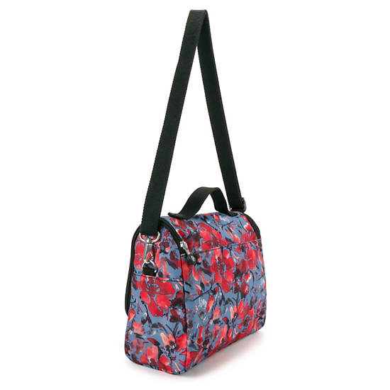 Kichirou Printed Lunch Bag, Aqua Blossom, large