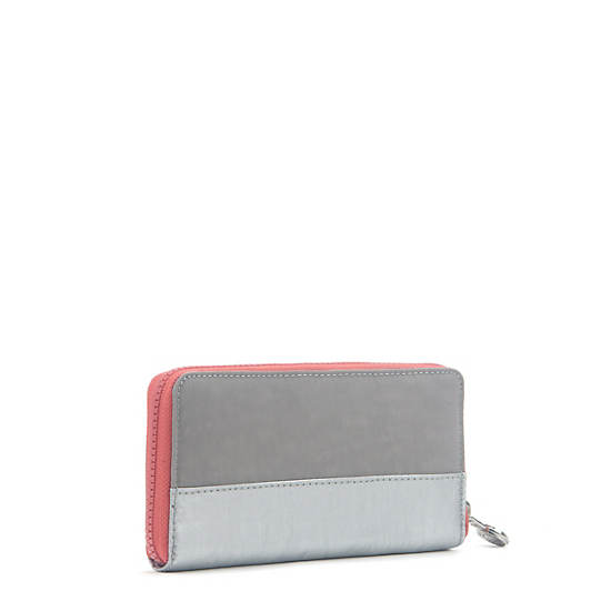 Stone Colorblock Wallet, Natural Coral, large