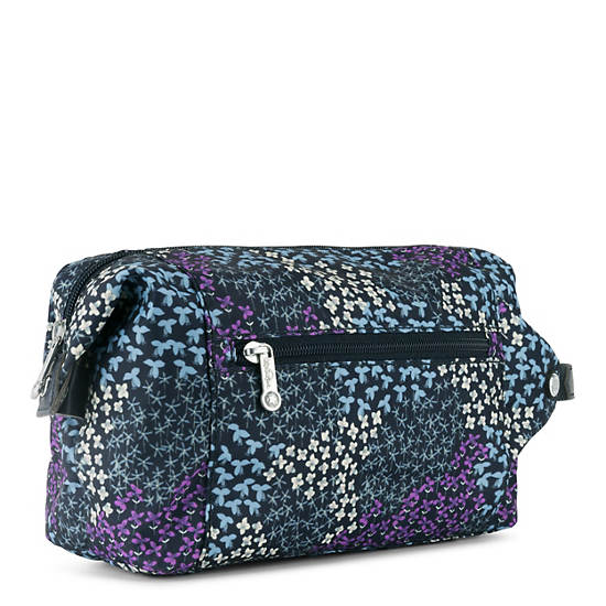 Aiden Printed Toiletry Bag, Blue Red Silver Block, large