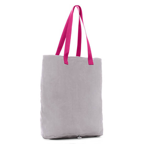 Hip Hurray Packable Tote Bag, Truly Grey Rainbow, large