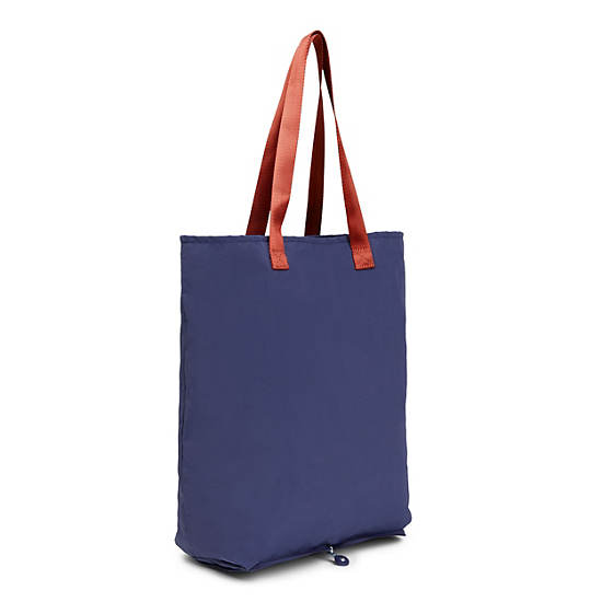Hip Hurray Packable Tote Bag, Cosmic Blue Stripe, large