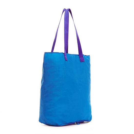 Hip Hurray Packable Tote Bag, Sea Blue, large