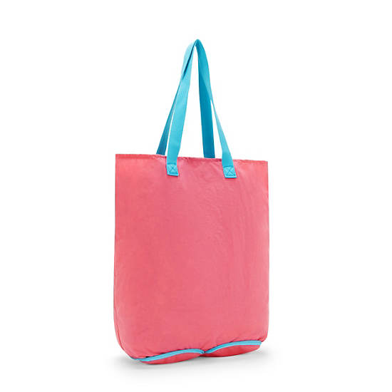 Hip Hurray Packable Tote Bag, Sweet Pink Blue, large