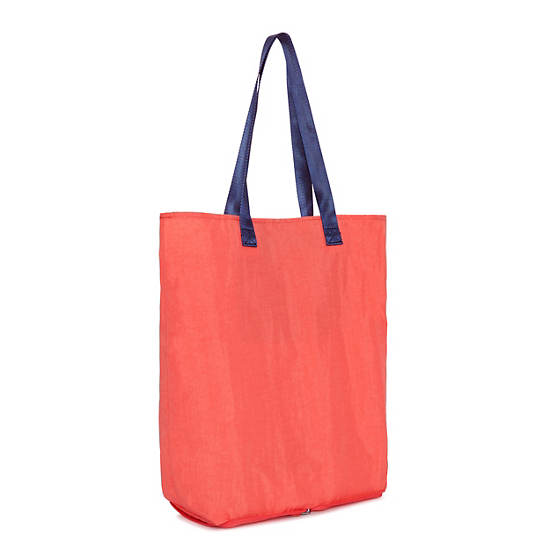 Hip Hurray Packable Tote Bag, Papaya Orange, large