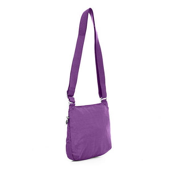 Emmylou Crossbody Bag, Purple Feather, large
