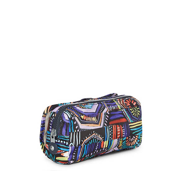 Wolfe Printed Pencil Pouch, Kipling Neon, large